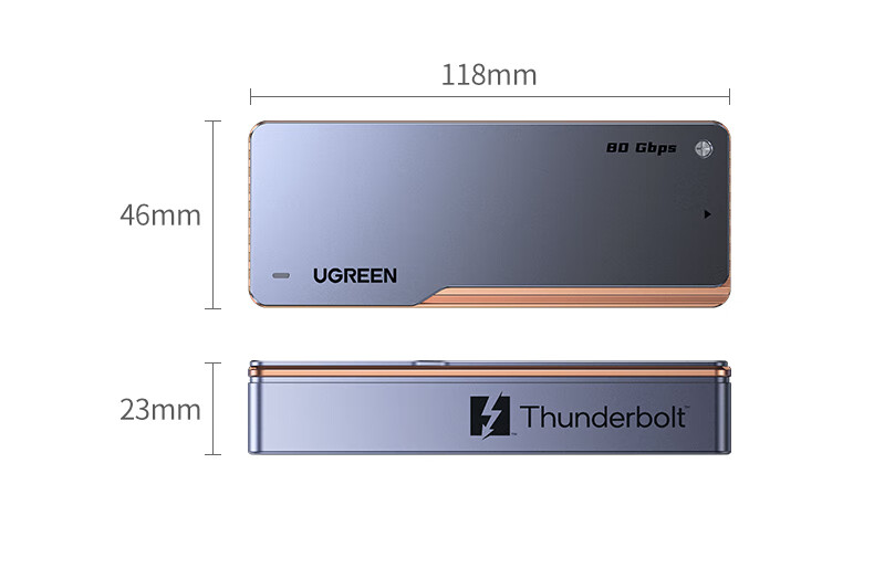 UGREEN 80Gbps Hard Drive Enclosure Compatible with Thunderbolt 5/4/USB4 M.2 NVMe Portable SSD Enclosure for Mac Mini/Studio Computer Expansio 34