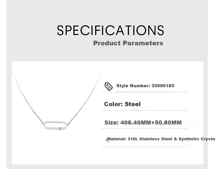 Calvin Klein CK Paperclip Necklace, Silver, 35000185, Women's Day And New Year Gift 1