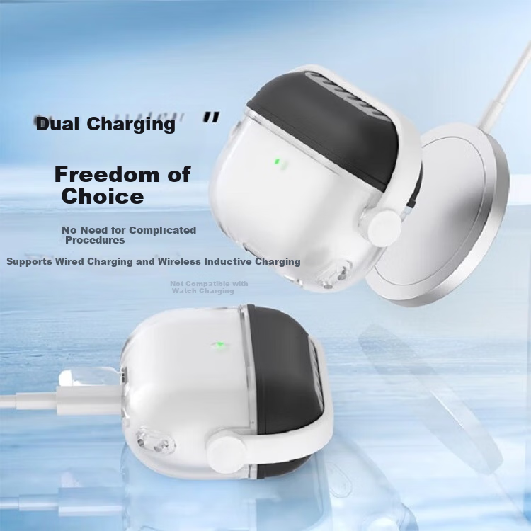 TRUST ME AirPods 3 Case, Apple Bluetooth Earphone Third Generation Silicone Protective Cover, Transparent Creative Shockproof Anti-Scratch, Semi-Transparent Black 5