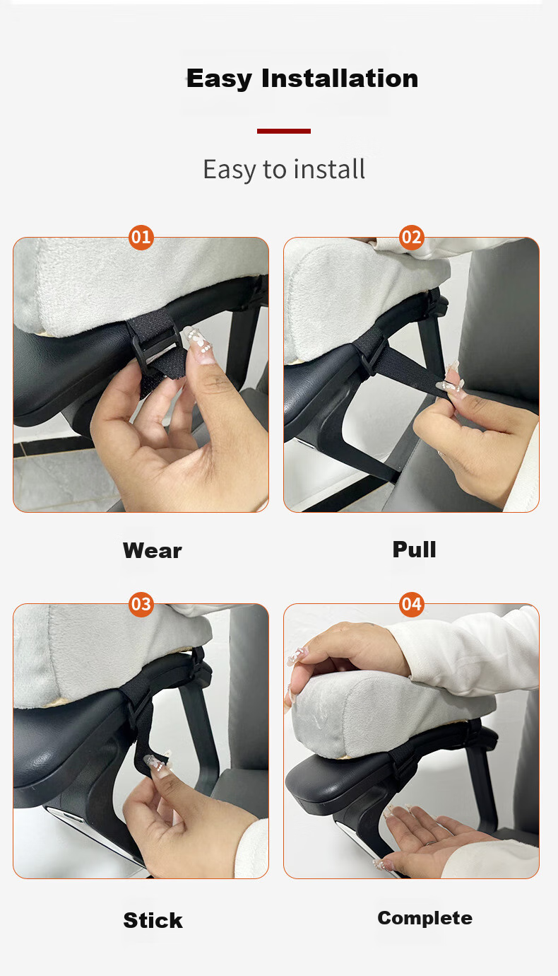 Jingxun Armrest Cushion, Gaming Chair Armrest Pad, Executive Chair Height-Increasing Hand Pillow, Computer Chair Curved Height-Increasing Pad, One Pair 9
