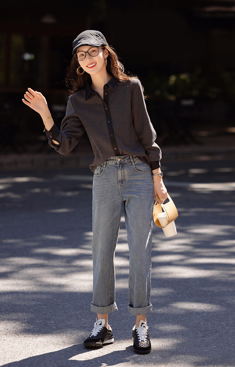 Dme High-Quality Cool And Stylish Design Commuter Shirt with Patchwork Jacquard Satin Fabric Women's Blouse Top 8