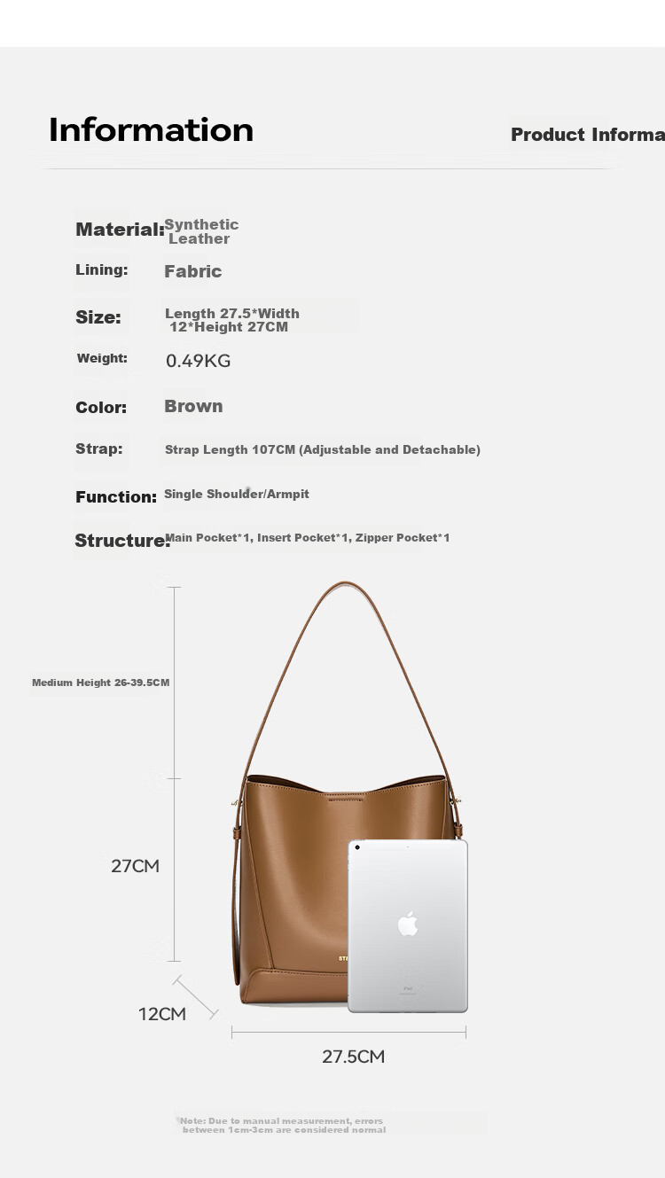 Saturday Women's Large Capacity Bucket Bag Crossbody Commuter Shoulder Tote Birthday Gift for Wife 6
