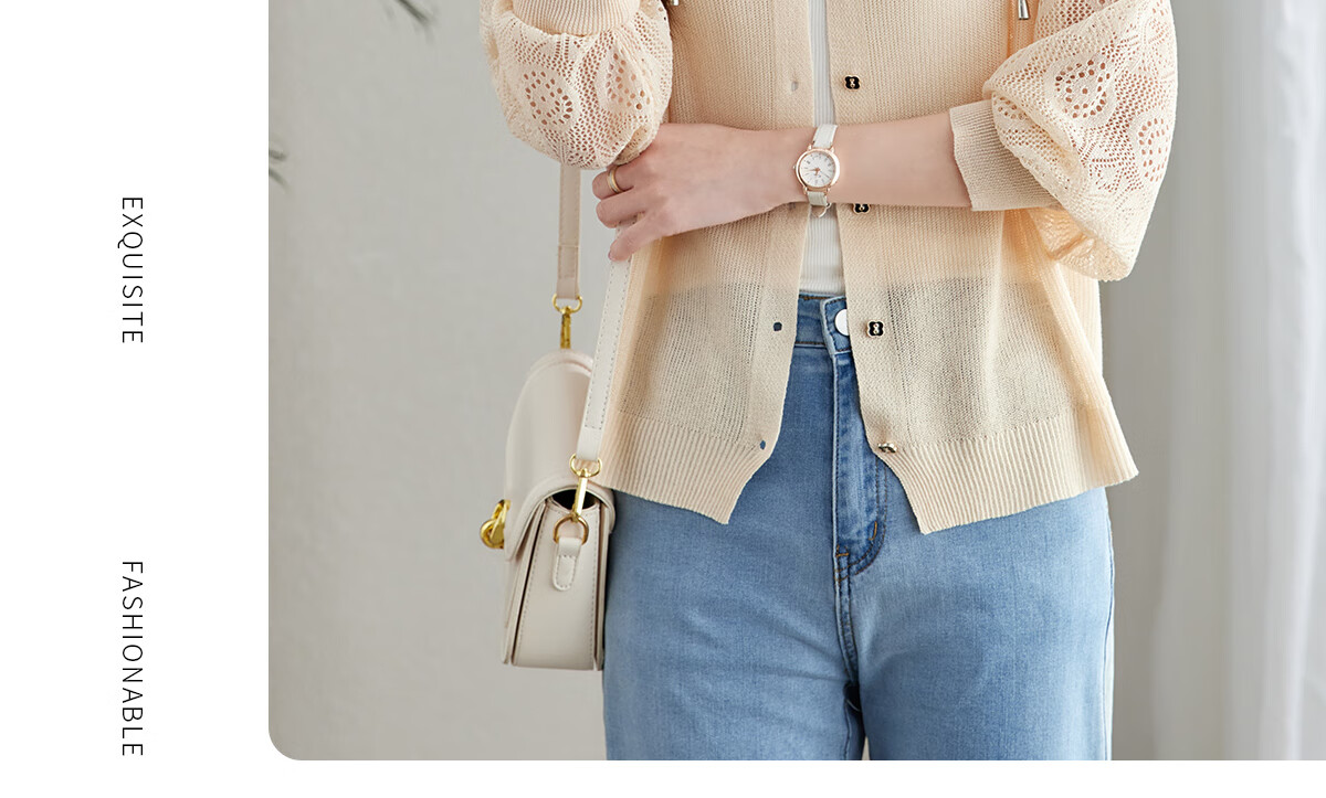 YUZHAOLIN Fashion Ice Silk Knit Cardigan for Women, Thin Outer Layer Short Loose-Fitting Shawl Y52D023 22