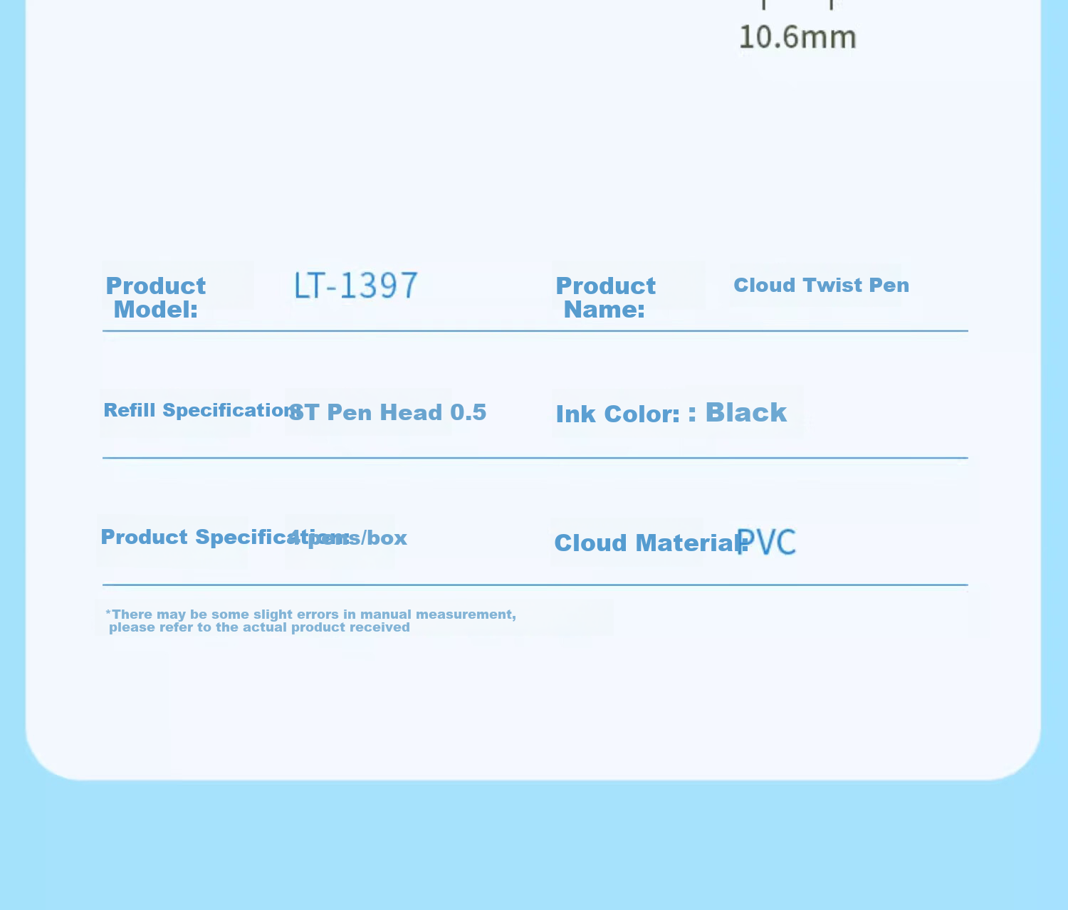 LOPET Cloud Gel Pen, Quick-Drying, High Aesthetic Value, Exam Pen for Students, 0.5mm Black Pen, Smooth Writing for Middle School Students, Black Ink Pen, Signature Pen, Ballpoint Pen, 4 Pcs LT-1397 23