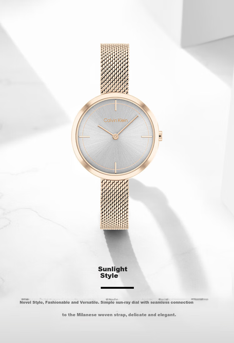 Calvin Klein CK Watch, Sunlight Model, Steel Strap Women's Wristwatch, Goddess Day New Year Gift, 25200187 1