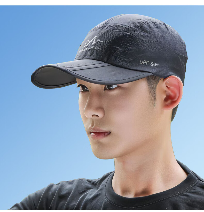 CARTELO Baseball Cap for Men, All-Season Breathable Quick-Dry Foldable Visor Hat, Outdoor Sun Protection Cap for Women, Black 9