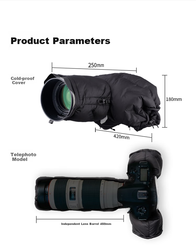 PGYTECH Camera Cold Protection Cover, DSLR Warm Hood, Professional-Grade down Insulation Cover, Suitable for Canon, Fuji, Sony Mirrorless Cameras, Winter Outdoor Photography Heat Preservation Protection, Water-Resistant Cold Cover 12