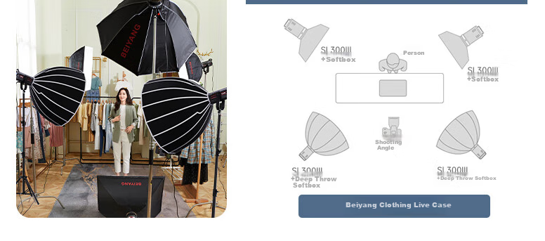 Beiyang SL300III Live Streaming Fill Light, Photography Camera Lighting, 300W Professional Live Streaming Beauty Light, Spherical Lamp, Deep Throw Light, Portrait Video Soft Light, Film And Television Shooting Light 5