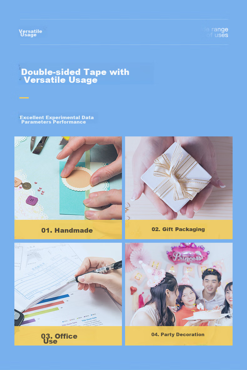 Master Package Double-Sided Tape, 5mm*50m*5 Rolls, Strong High-Adhesive Double-Sided Tape, Easy to Tear And Peel for Children's Crafts, No Trace Wall Sticker, Specialized Double-Sided Tape for Spring Festival Couplets 9