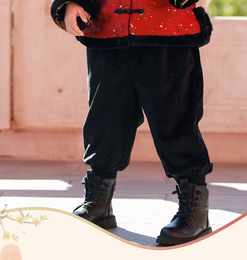 Romon Tang Suit Boys Hanfu Dragon Year New Year Outfit Children's Chinese Style Performance Costume Bright Red [Top Only] 110 3