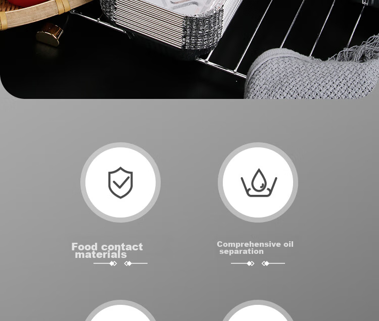 YOUAO Air Fryer Aluminum Foil Pans, 1000ml*15 Pieces, Disposable Food Containers for Barbecue, Oven, Outdoor Picnic And Camping 3