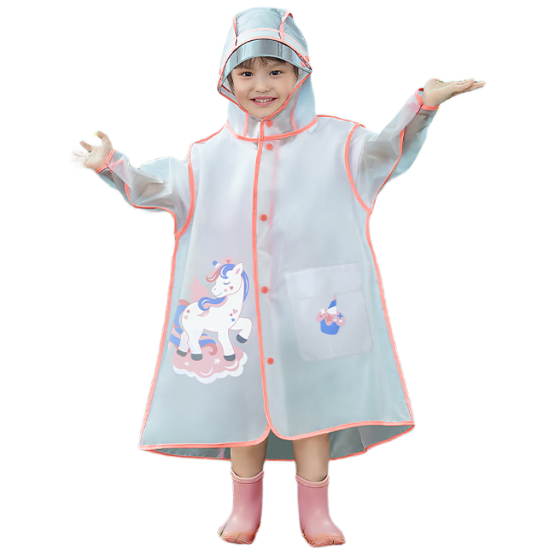 Betis Kids Raincoat Boys Girls Waterproof Rainwear Kindergarten Primary School Student Rain Poncho