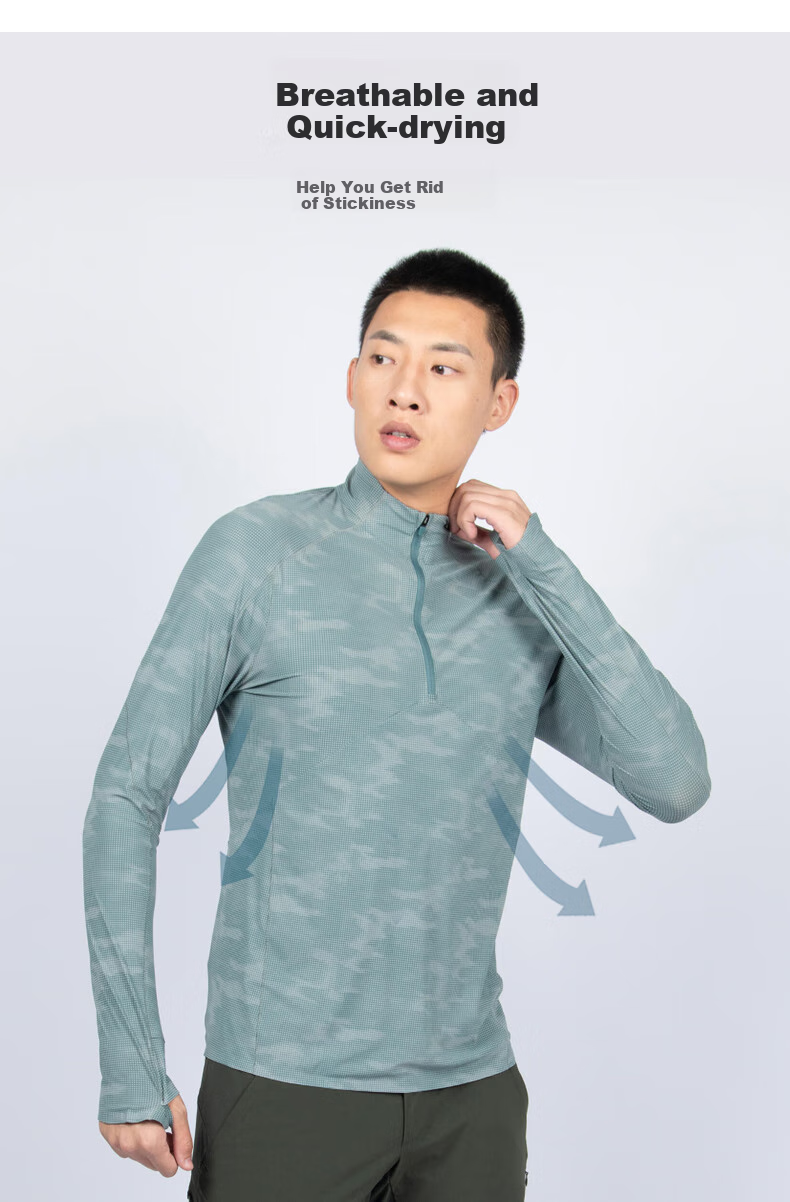 DECATHLON Quick-Dry Long Sleeve T-Shirt, Moisture-Wicking, Fast-Drying, Navy Blue - Men's S - 4313138 1
