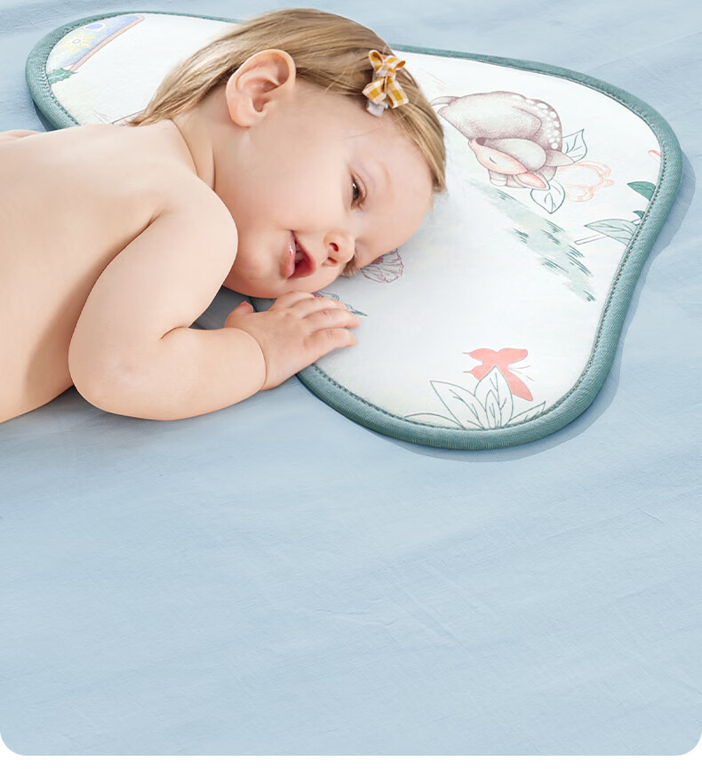 Betis Baby Pillow Summer Breathable Newborn 0-6 Months Ice Silk Cooling Pillow Children's Cloud Piece Pillow Yun Whale Fantasy 12