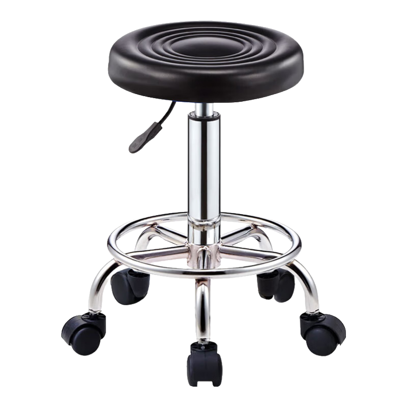 Huakaizhixing Bar Stool, Adjustable Height Laboratory Chair with Casters And Wheels, BY659 Black