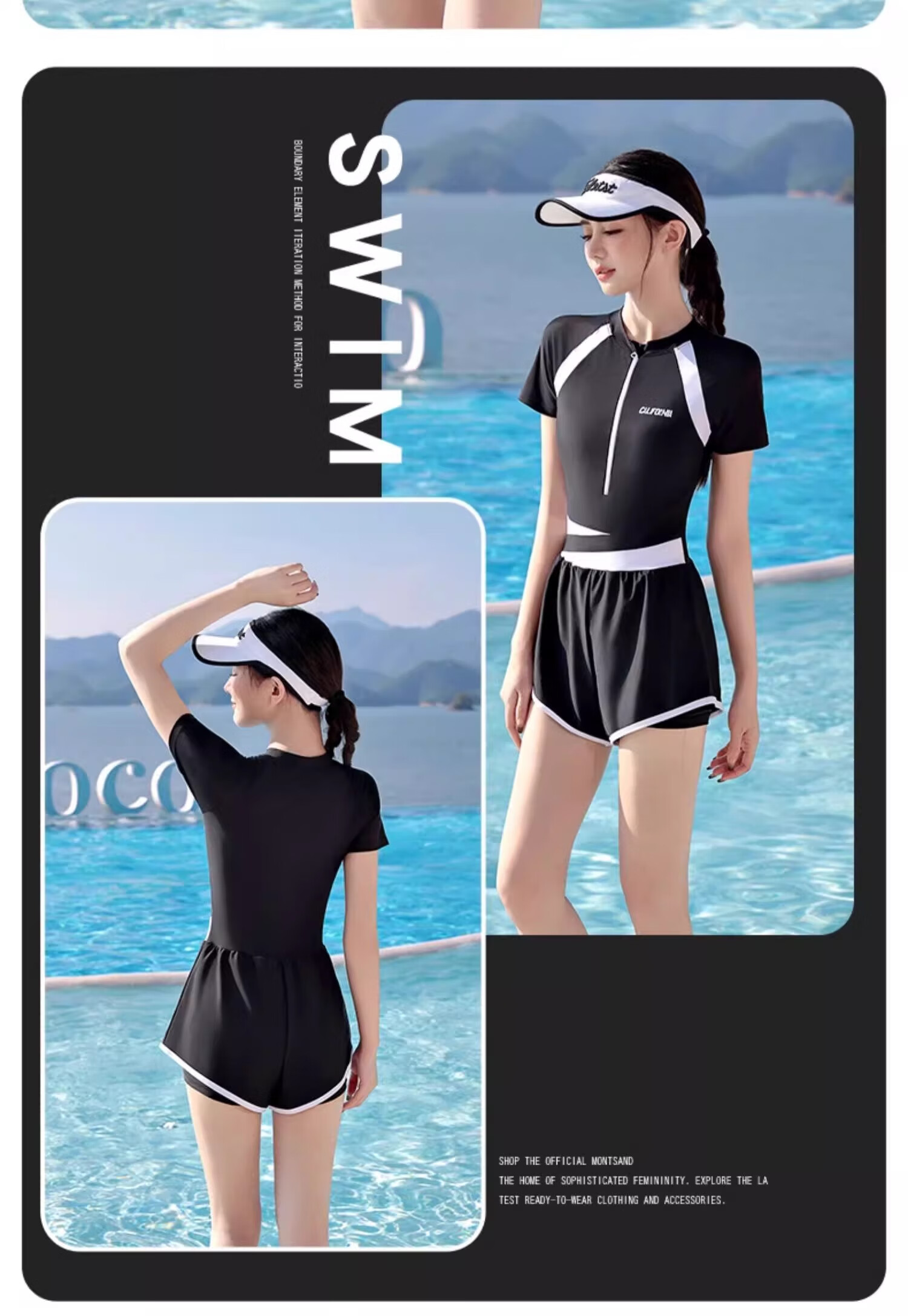 F.DYRAA One-Piece Swimsuit for Women, Competitive Speed, Slimming, Breathable, Plus Size Swimwear, Hot Spring Swimming Three-Piece Set, 15045 Off-White 2XL 3