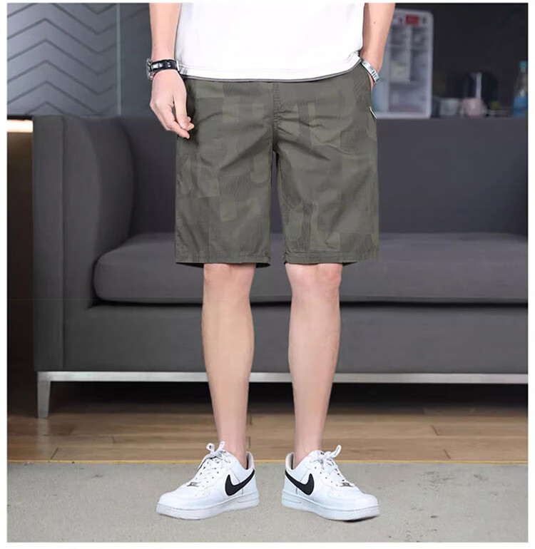 JEEP SPIRIT Men's Shorts, Sports Summer Wear Pants, Beach Casual Five-Point Shorts, American Workwear Style, Pure Cotton Mid-Length Pants 7