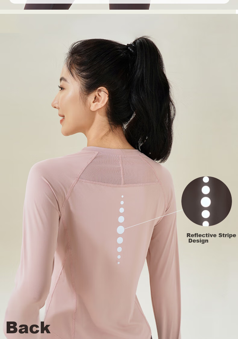 Ziyouxi Yoga Top for Women, Spring And Autumn New Style, Slimming Quick-Dry Sports Long-Sleeve T-Shirt, Pilates Running Fitness Training Wear 3