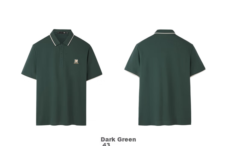 HLA Short-Sleeve Polo Shirt for Men, Contrasting Color Cool-Feeling Large Size Lapel Short Sleeve for Summer 8