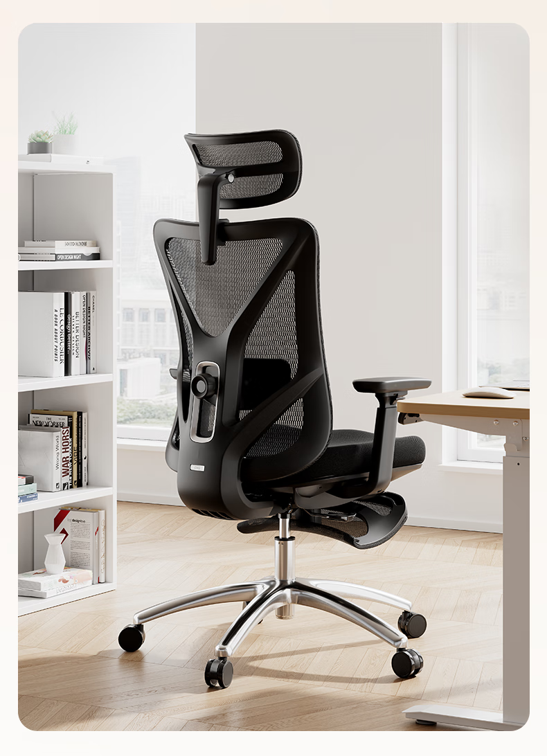 Deli KF230-J Ergonomic Chair, Computer Chair, Home Office Chair, Reclining Gaming Chair with Footrest, Black 16