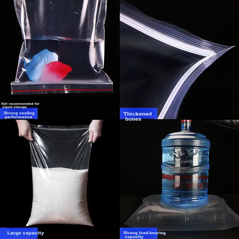 Zhaoshen Self-Sealing Bags, Size 8.5, Transparent Thickened Sealed Bags, Resealable Bags, Sample Retention Bags, Packaging Bags, White Edge 8 Mil, 18*26cm (300 Pieces/pack)