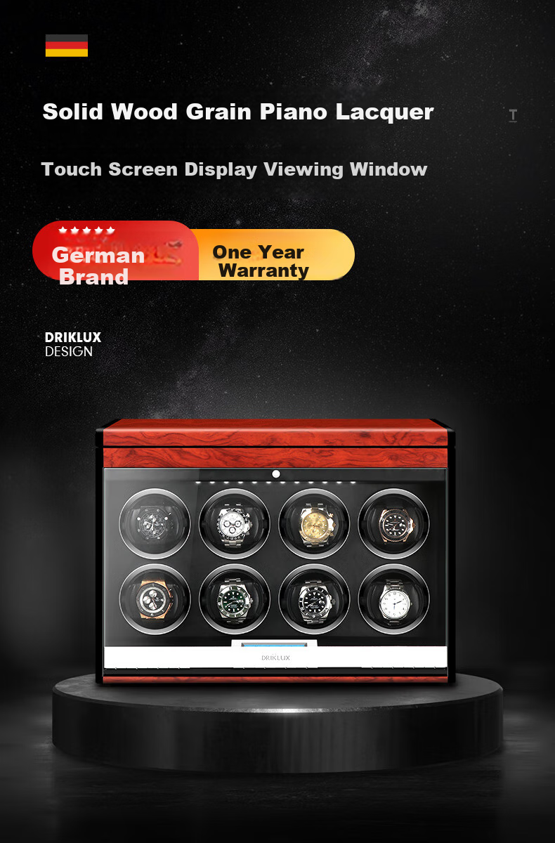 DrikLux Automatic Mechanical Watch Winder, Anti-Magnetic Silent Watch Storage Box for Home Use, Gift for Elders on New Year's Day 1