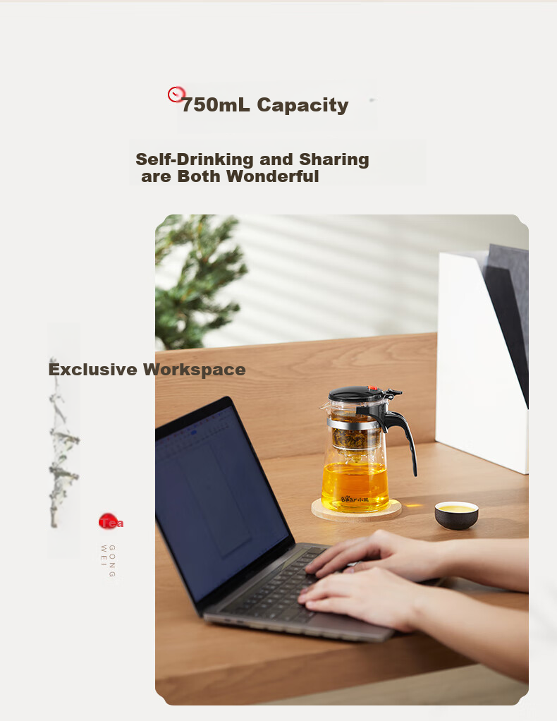 Bear Glass Teapot, Tea Infuser Pot, Heat-Resistant Borosilicate Glass Tea Set with Large Capacity And Separate Tea Compartment 5