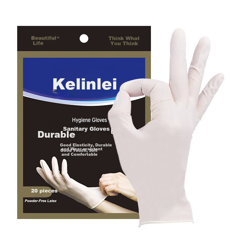 Kelinlai Disposable Latex Gloves Durable Hygienic Work Protection Industrial Protective Gloves 20 Pieces/pack One Size Fits All