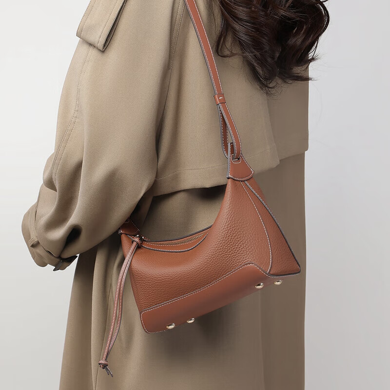 Aiqinghai Top-Grain Leather Handbag, Women's Shoulder Crossbody Bag, Tote Dumpling Bag, Practical Birthday And Mother's Day Gift for Mom