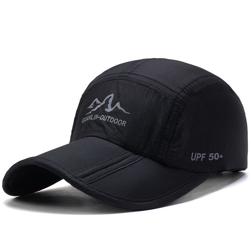 CARTELO Baseball Cap for Men, All-Season Breathable Quick-Dry Foldable Visor Hat, Outdoor Sun Protection Cap for Women, Black