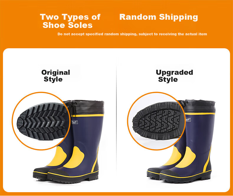 Jolly Walk Water Boots, Rain Boots for Men, High-Top Rain Boots, Long Fishing Boots, Car Washing Waterproof Overshoes, Rubber Boots JW211 Blue Yellow 42 2