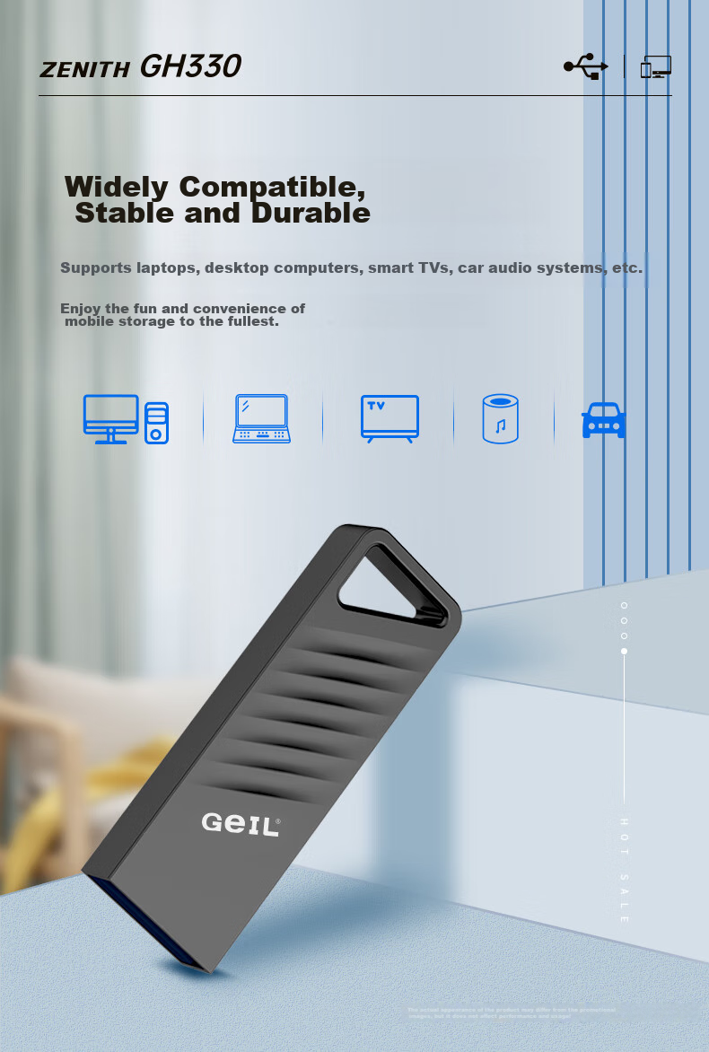 GEIL 32GB USB2.0 Flash Drive, Mini Version, Gray Metal Case, Car USB Drive, Office Study Business Universal Flash Drive, GS60 Series 6