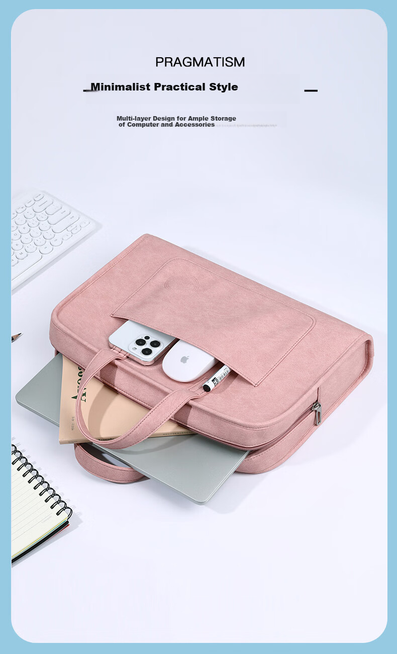 BRINCH Laptop Bag Handheld 13/14 Inch Notebook Computer Bag for Women, Suitable for Apple Xiaomi Huawei Business Handbag 5