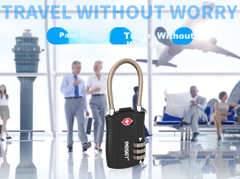 RESET Customs Lock TSA Password Lock Steel Cable Padlock, Global Travel Luggage Backpack Lock for International Trips 1
