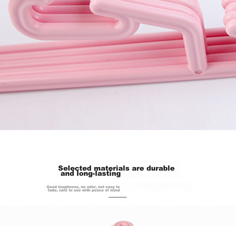 CHAHUA Cute Children's Hangers, Baby And Toddler Retractable Clothes Hangers for Wet And Dry Use, 3 Pink Pieces 6