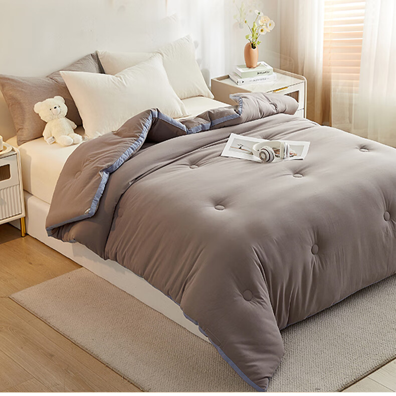 Grace 100% Xinjiang Cotton Quilt, Class A Spring And Autumn Cotton Comforter, Student Dormitory Quilt, 150*200cm, 4 Jin, Silver Gray 1