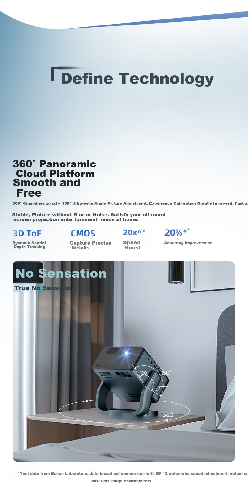 Epson EF-17N Home Projector, 3LCD Smart Laser Gimbal Projector (0.62" Large Chip, Native 1080P, Gimbal Projection) 6