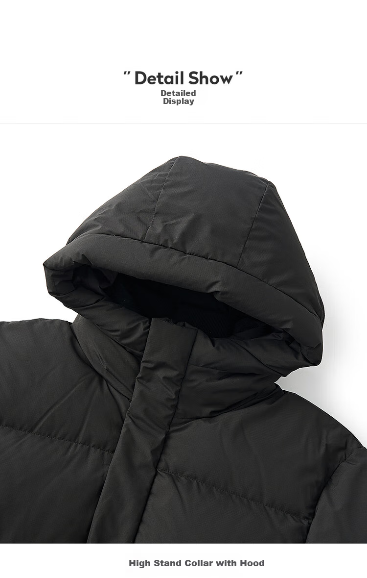 DANCING WOLVES [Black Graphene + 90% Duck Down] Winter Hooded Thick Warm Men's down Jacket, Style 001 Black, Size 180 17