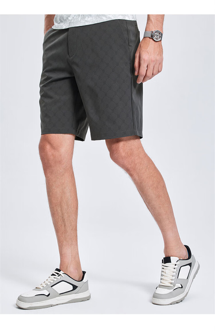 DANCING WOLVES [Old Floral Print] Summer Fashion Commute Casual Cool Breathable Men's Shorts, 015 Dark Gray, Size 33 6
