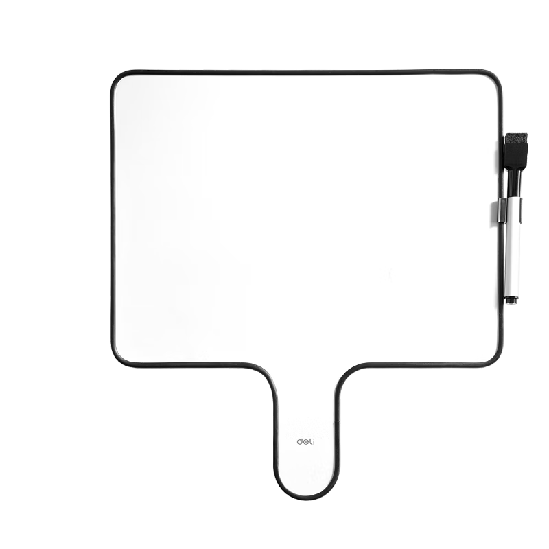 Deli Double-Sided Handheld Whiteboard, Integrated Handle Erasable Writing Board for Live Streaming Room, Children's Home Teaching Blackboard, Message Board, Memo Pad, 28×22cm Large Size