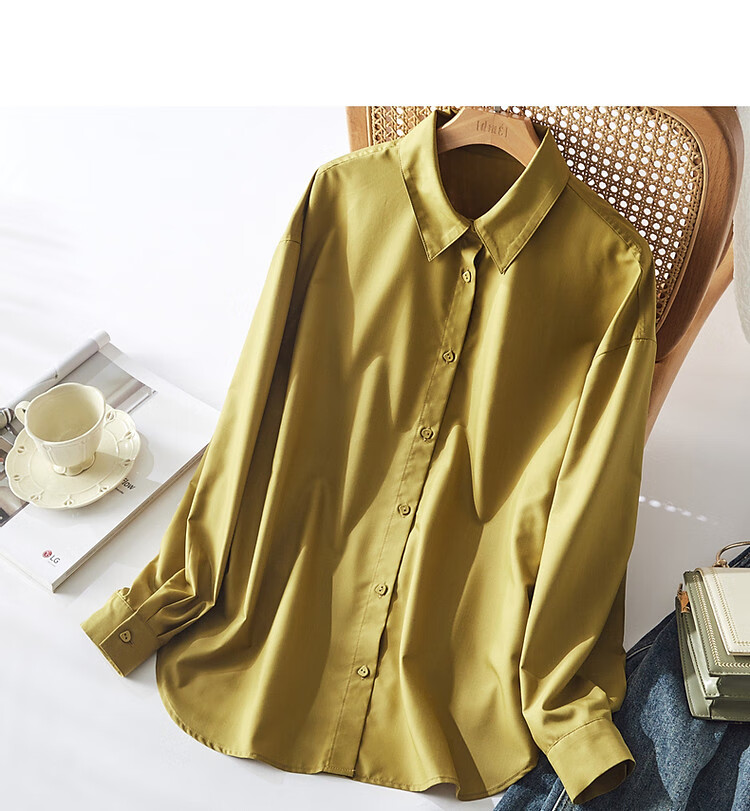 Dme [Commute Shirt] Autumn Simple Fit Drop-Shoulder Long-Sleeve Blouse Women's Top 10