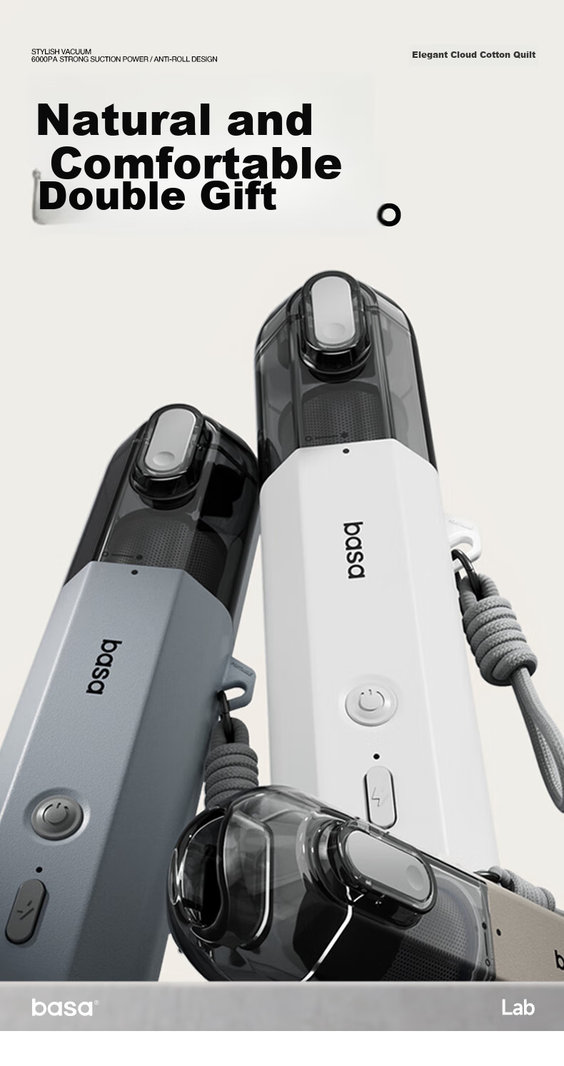 Basa Car Vacuum Cleaner, Cordless Handheld High Suction Power, for Car And Home Use, Desktop Cleaning, High Power, Mini Portable Handheld Vacuum, 6000Pa 1