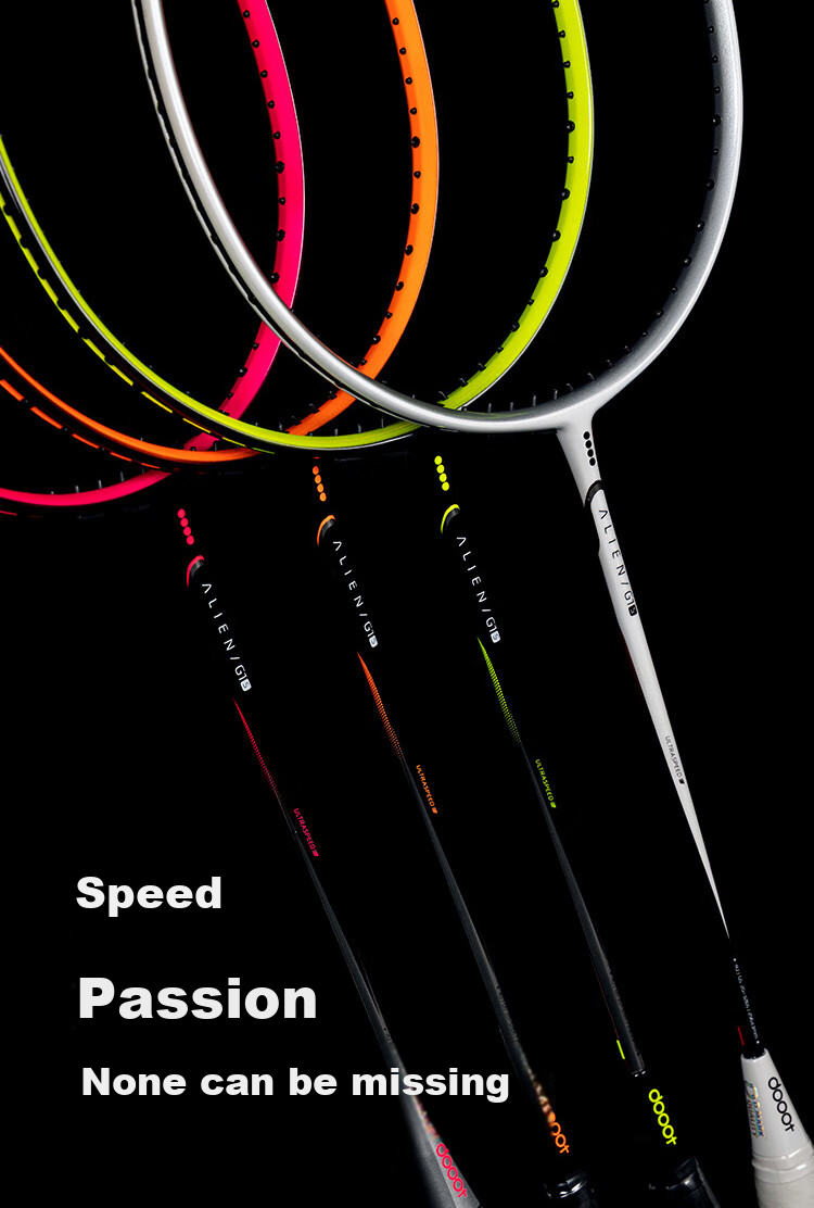 Dooot Badminton Racket, Single Racket, Full Carbon Nano Ultra-Light Speed Type, Ultra-Thin Adult Advanced Professional Offensive Racket, 4U 2