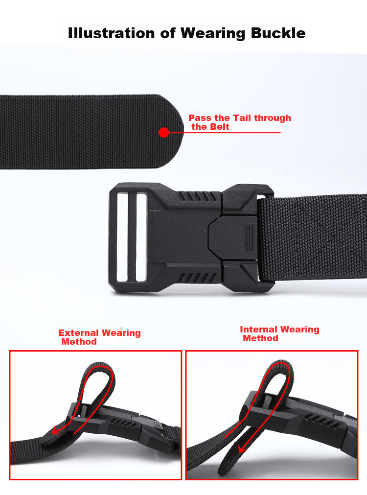 Gugeti Men's Leather Belt, Casual Trouser Belt, Outdoor Sports Military Training Tactical Woven Elastic Waistband, Father's Day Gift 2