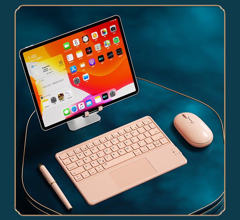 B.O.W Hangshi X19C Wireless Touch Charging Bluetooth Keyboard for iPad Apple Xiaomi Huawei Smartphones Tablets Ultra-thin Silent Portable Keyboard Elegant White 13