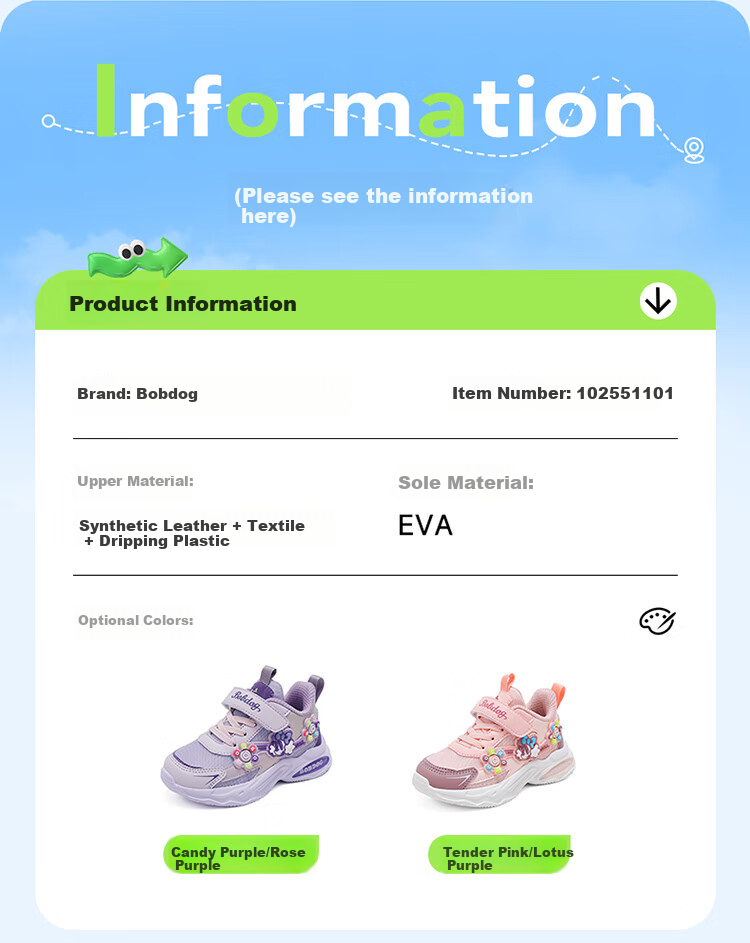 BOBDOG Girls' Summer Breathable Dad Shoes, Children's Sneakers, 103552118, Candy Purple/rose Purple, Size 28 1