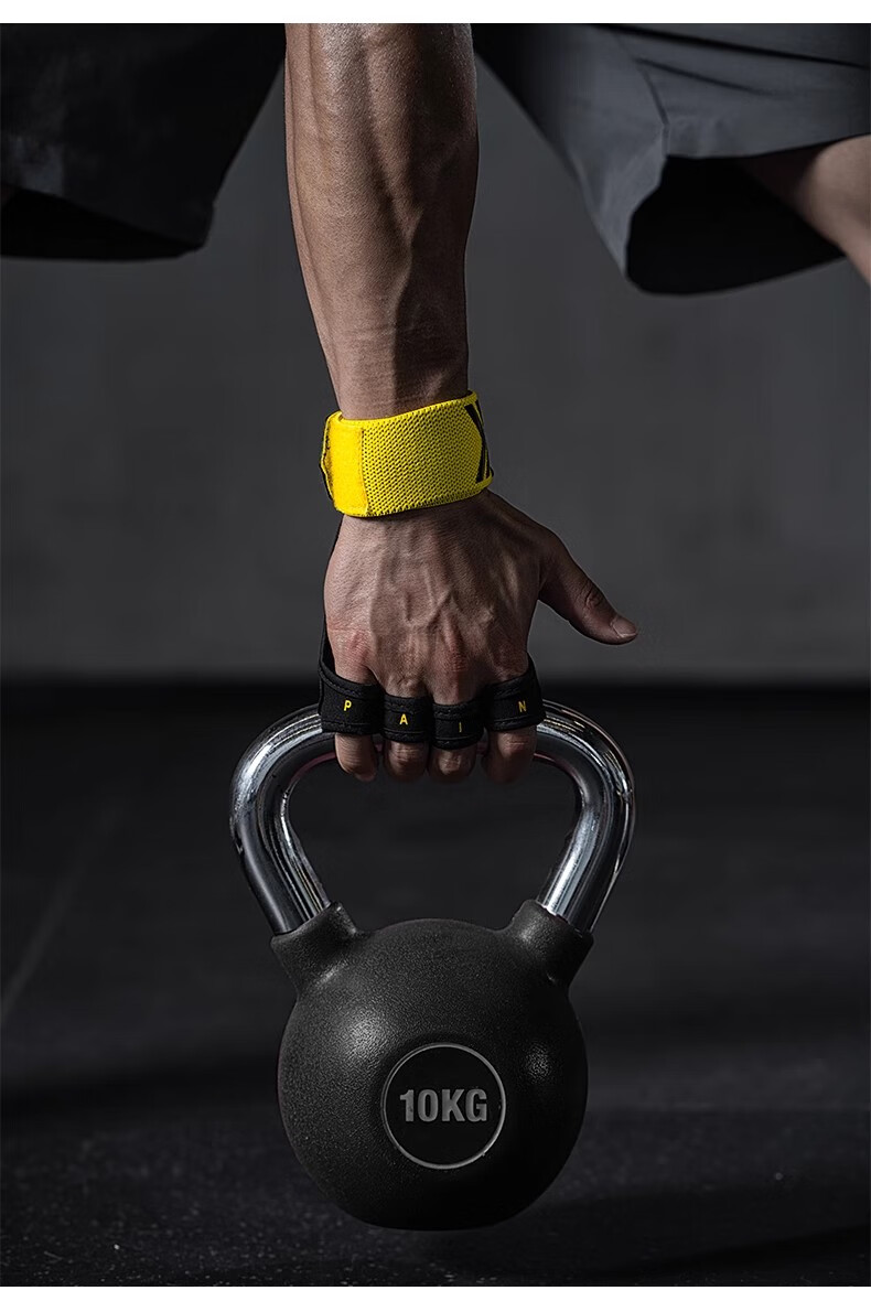 FITTER GEAR Fitness Wristband Gloves Hand Protector Anti-Slip Wear-Resistant Breathable Anti-Callus Squat Deadlift Gloves, Black Size S 4