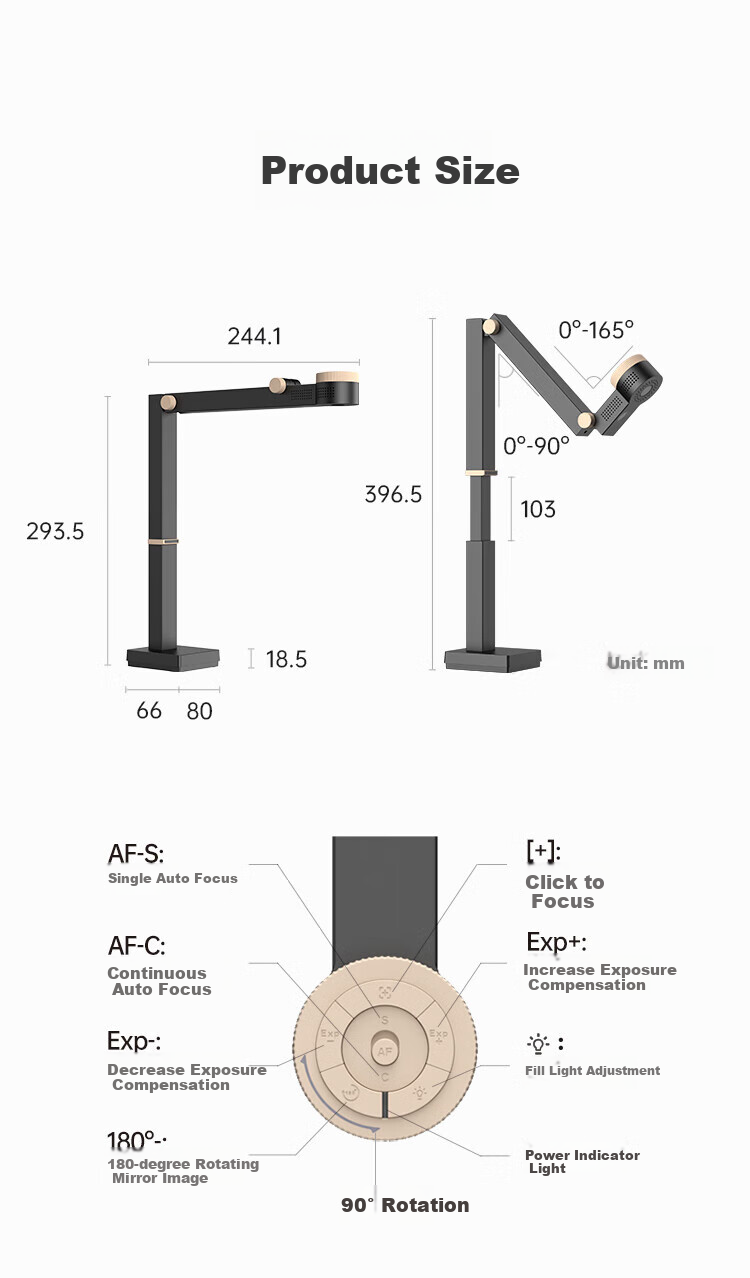 CZUR Document Camera with 8 Million Pixels A3 High-Definition Video Display Stand Multimedia Live Streaming Calligraphy Painting Teaching Online Course Display Stand Fancy+ Manuscript Stand (Contact Customer Service for Free Gift) 31