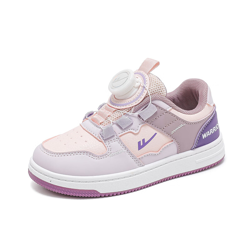 Warrior Girls' Shoes, Soft-Soled Casual Low-Top Sneakers, Children's Sports Shoes WZ(CL)-0589, Pink/light Purple/taro Purple, Size 32