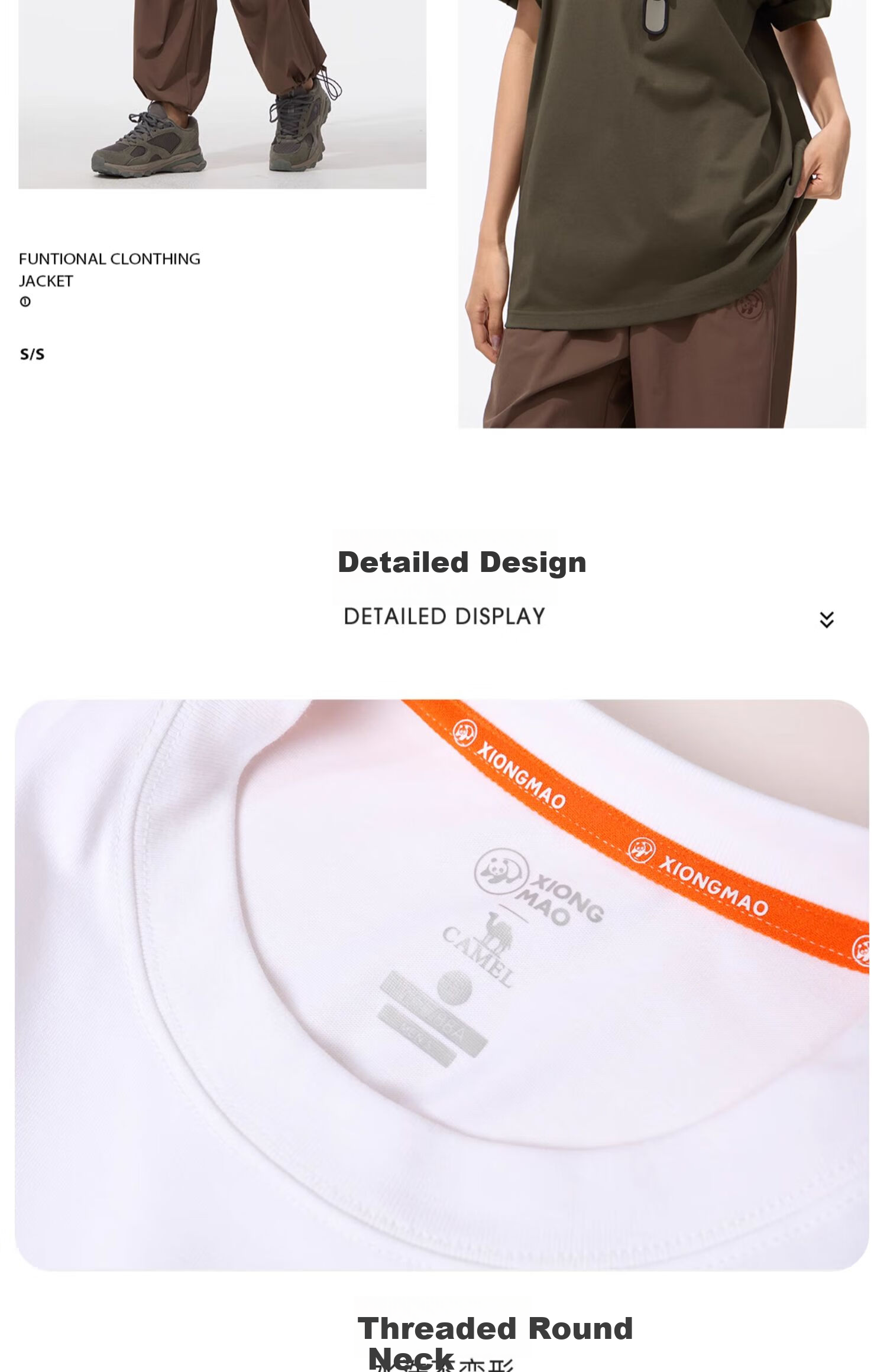 CAMEL Outdoor Unisex Casual Short-Sleeve T-Shirt, Round Neck, Cool And Breathable Top [Panda Collaboration] A34BA6K170 28